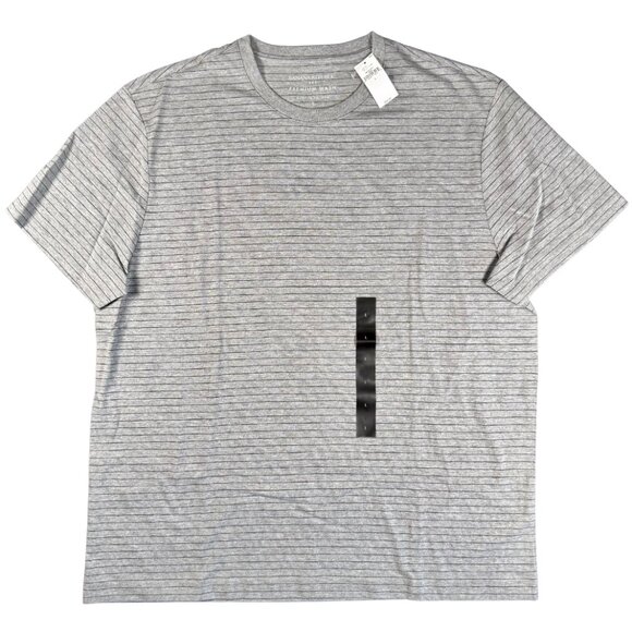 NWT Premium Wash Grey Crew Neck Black Stripes | Men’s Large - Picture 1 of 6